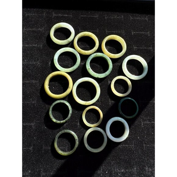 Lot of 15 Jade Rings - Jewelry Store Closeout Lot #9 - Picture 6 of 6